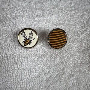 Bumble Bee & Striped Stud Earrings